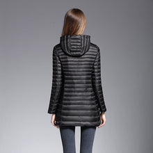 Load image into Gallery viewer, 90% White Duck Down Coat Women Ultra Light Down Jackets 2018 winter New Women Long Down Coat Parka with Hood