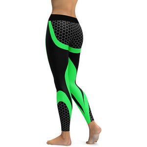 Hayoha Mesh Pattern Print Leggings fitness Leggings For Women Sporting Workout Leggins Elastic Slim Black White Pants