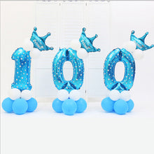 Load image into Gallery viewer, 16pcs/pack Pink Blue 0-9 Numbers Large Helium Number Foil Children Festivals Dekoration Birthday Party Toy hat for Kids