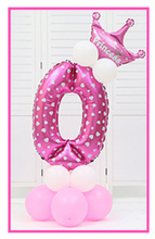 Load image into Gallery viewer, 16pcs/pack Pink Blue 0-9 Numbers Large Helium Number Foil Children Festivals Dekoration Birthday Party Toy hat for Kids