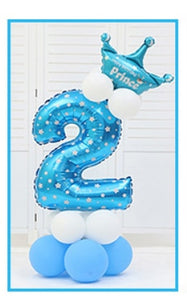 16pcs/pack Pink Blue 0-9 Numbers Large Helium Number Foil Children Festivals Dekoration Birthday Party Toy hat for Kids