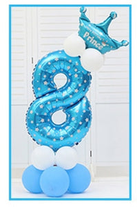 16pcs/pack Pink Blue 0-9 Numbers Large Helium Number Foil Children Festivals Dekoration Birthday Party Toy hat for Kids