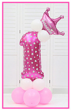 Load image into Gallery viewer, 16pcs/pack Pink Blue 0-9 Numbers Large Helium Number Foil Children Festivals Dekoration Birthday Party Toy hat for Kids