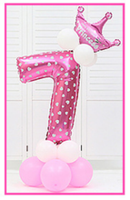Load image into Gallery viewer, 16pcs/pack Pink Blue 0-9 Numbers Large Helium Number Foil Children Festivals Dekoration Birthday Party Toy hat for Kids