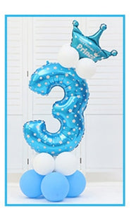 16pcs/pack Pink Blue 0-9 Numbers Large Helium Number Foil Children Festivals Dekoration Birthday Party Toy hat for Kids