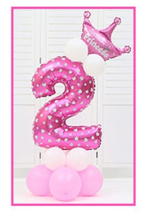 16pcs/pack Pink Blue 0-9 Numbers Large Helium Number Foil Children Festivals Dekoration Birthday Party Toy hat for Kids