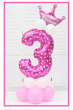 Load image into Gallery viewer, 16pcs/pack Pink Blue 0-9 Numbers Large Helium Number Foil Children Festivals Dekoration Birthday Party Toy hat for Kids