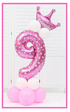 Load image into Gallery viewer, 16pcs/pack Pink Blue 0-9 Numbers Large Helium Number Foil Children Festivals Dekoration Birthday Party Toy hat for Kids