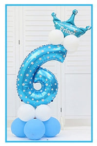 16pcs/pack Pink Blue 0-9 Numbers Large Helium Number Foil Children Festivals Dekoration Birthday Party Toy hat for Kids