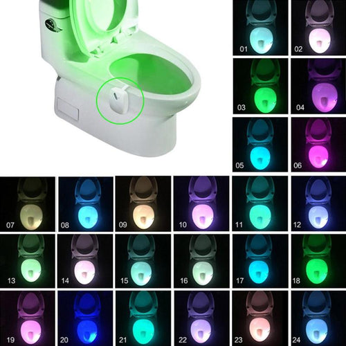 Bathroom Toilet Nightlight LED Body Motion Activated On/Off Seat Sensor Lamp 8/24Colors  PIR Toilet Night Light lamp