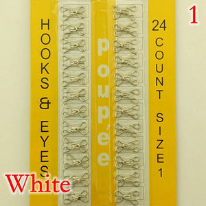 24pcs/lot shirt Hook and Eye Fastener Metal buckle button for Bra/Dress/Corset/collar/bag wraps quilt/shirt/garment accessories