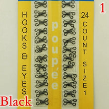 Load image into Gallery viewer, 24pcs/lot shirt Hook and Eye Fastener Metal buckle button for Bra/Dress/Corset/collar/bag wraps quilt/shirt/garment accessories