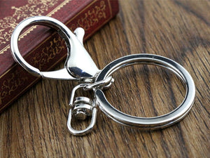 5pcs/lot 30mm Key Ring Long 70mm Popular classic 8 Colors Plated lobster clasp key hook chain jewelry making for keychain