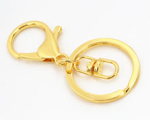 Load image into Gallery viewer, 5pcs/lot 30mm Key Ring Long 70mm Popular classic 8 Colors Plated lobster clasp key hook chain jewelry making for keychain