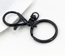 Load image into Gallery viewer, 5pcs/lot 30mm Key Ring Long 70mm Popular classic 8 Colors Plated lobster clasp key hook chain jewelry making for keychain
