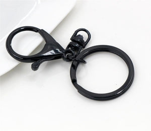 5pcs/lot 30mm Key Ring Long 70mm Popular classic 8 Colors Plated lobster clasp key hook chain jewelry making for keychain
