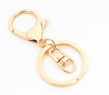 Load image into Gallery viewer, 5pcs/lot 30mm Key Ring Long 70mm Popular classic 8 Colors Plated lobster clasp key hook chain jewelry making for keychain