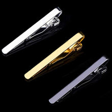 Load image into Gallery viewer, 1 pcs Fashion Style Tie Clip For Men Metal Silver Gold Tone Simple Bar Clasp Practical Necktie Clasp