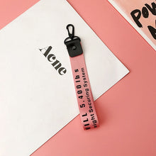 Load image into Gallery viewer, Brand Trendy Off White Ribbon Key Chains Black Alloy Lobster Buckle Phone Case Wallet Key Rings For Car Key Bags Holder Chaveiro