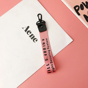 Brand Trendy Off White Ribbon Key Chains Black Alloy Lobster Buckle Phone Case Wallet Key Rings For Car Key Bags Holder Chaveiro