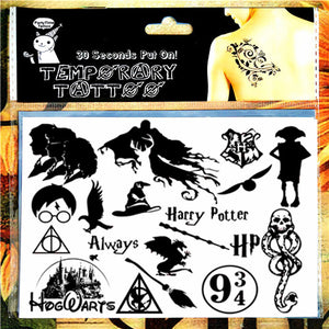 Novelty Gag Toys Children Temporary Tattoo Sticker Cartoon Tatto Body Art Cosplay for Harry Potter Fans Waterproof 2-3 Days
