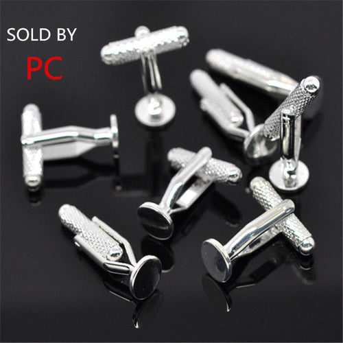 DoreenBeads 2017 Men Stylish Cufflinks Copper Cuff Links Round Silver Color 27mm(1 1/8