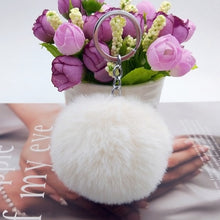 Load image into Gallery viewer, 20 Colors Fluffy Fur Pom Pom Keychains Soft Faux Rex Rabbit Fur Ball Car Keyring Pompom Key Chains Women Bag Pendant Jewelry Diy