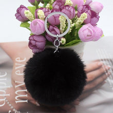 Load image into Gallery viewer, 20 Colors Fluffy Fur Pom Pom Keychains Soft Faux Rex Rabbit Fur Ball Car Keyring Pompom Key Chains Women Bag Pendant Jewelry Diy