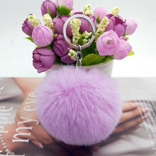 Load image into Gallery viewer, 20 Colors Fluffy Fur Pom Pom Keychains Soft Faux Rex Rabbit Fur Ball Car Keyring Pompom Key Chains Women Bag Pendant Jewelry Diy
