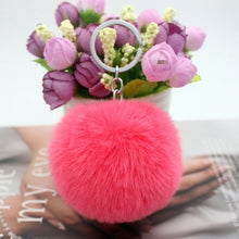 Load image into Gallery viewer, 20 Colors Fluffy Fur Pom Pom Keychains Soft Faux Rex Rabbit Fur Ball Car Keyring Pompom Key Chains Women Bag Pendant Jewelry Diy