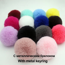 Load image into Gallery viewer, 20 Colors Fluffy Fur Pom Pom Keychains Soft Faux Rex Rabbit Fur Ball Car Keyring Pompom Key Chains Women Bag Pendant Jewelry Diy
