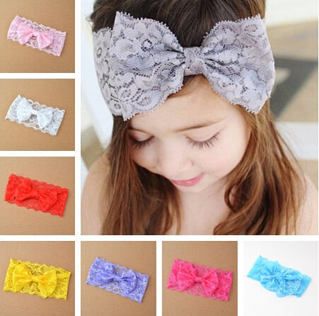 baby girl headband Infant hair accessories band bows newborn Headwear tiara headwrap hairband Gift Toddlers Lace clothes
