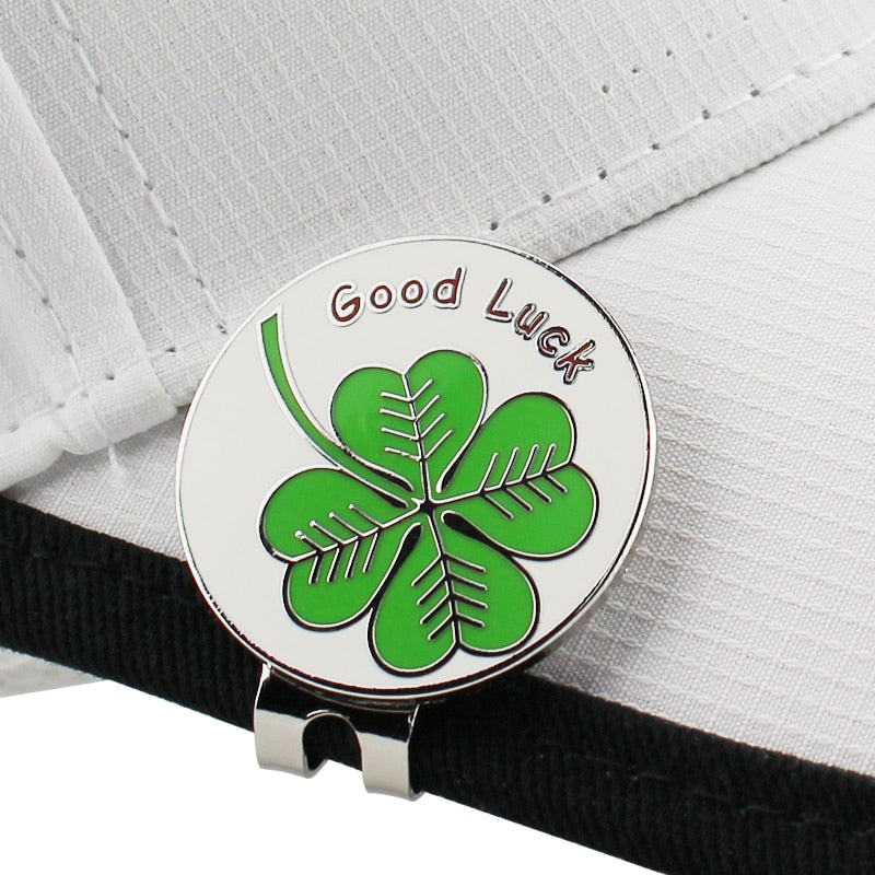 Free Shipping Lucky clover Golf Cap Clip Golf Ball Marker Alloy Professional 1.18