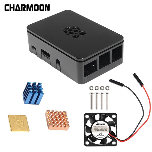Protective Case For Raspberry Pi Enclosure Cover with Aluminum Heatsink Cooling Fan for Raspberry Pi 3 Model B + Plus,PI 3 / 2