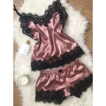 Load image into Gallery viewer, Bigsweety Women&#39;s Sleepwear Sexy Lace Satin Pajama Sets Nightwear Sleeveless Tops+Shorts 2 Pcs Sets Pyjama Sets For Women Pijama