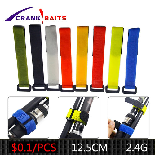 1pcs Reusable Fishing Rod Tie Holder Strap Suspenders Fastener Hook Loop Cable Cord Ties Belt Fishing Accessories YB329