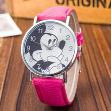 Load image into Gallery viewer, New Women Watch Mickey Mouse Pattern Fashion Quartz Watches Casual Cartoon Leather Clock Girls Kids Wristwatch Relogio Feminino