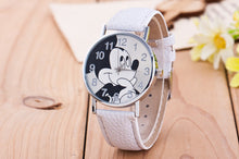 Load image into Gallery viewer, New Women Watch Mickey Mouse Pattern Fashion Quartz Watches Casual Cartoon Leather Clock Girls Kids Wristwatch Relogio Feminino