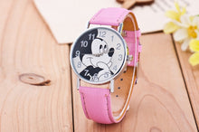 Load image into Gallery viewer, New Women Watch Mickey Mouse Pattern Fashion Quartz Watches Casual Cartoon Leather Clock Girls Kids Wristwatch Relogio Feminino