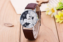 Load image into Gallery viewer, New Women Watch Mickey Mouse Pattern Fashion Quartz Watches Casual Cartoon Leather Clock Girls Kids Wristwatch Relogio Feminino