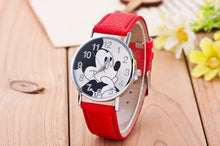 Load image into Gallery viewer, New Women Watch Mickey Mouse Pattern Fashion Quartz Watches Casual Cartoon Leather Clock Girls Kids Wristwatch Relogio Feminino