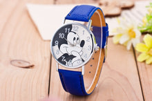 Load image into Gallery viewer, New Women Watch Mickey Mouse Pattern Fashion Quartz Watches Casual Cartoon Leather Clock Girls Kids Wristwatch Relogio Feminino