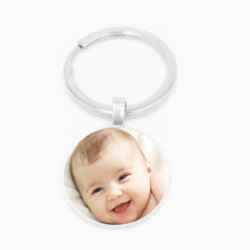 Handmade Personality Photo Family Photo Baby Child Dad Mom Brother Sister Grandparents Family Portrait Keychain Private Custom