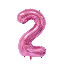 Load image into Gallery viewer, 32 inch Pink Blue 40 inch Red Foil Balloon Large Helium Number 0-9 Globo Birthday Party for Kids Party Cartoon Hat Decor