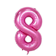 Load image into Gallery viewer, 32 inch Pink Blue 40 inch Red Foil Balloon Large Helium Number 0-9 Globo Birthday Party for Kids Party Cartoon Hat Decor