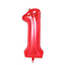 Load image into Gallery viewer, 32 inch Pink Blue 40 inch Red Foil Balloon Large Helium Number 0-9 Globo Birthday Party for Kids Party Cartoon Hat Decor