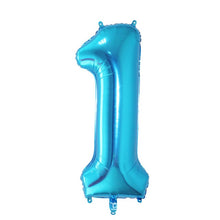 Load image into Gallery viewer, 32 inch Pink Blue 40 inch Red Foil Balloon Large Helium Number 0-9 Globo Birthday Party for Kids Party Cartoon Hat Decor