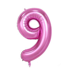 Load image into Gallery viewer, 32 inch Pink Blue 40 inch Red Foil Balloon Large Helium Number 0-9 Globo Birthday Party for Kids Party Cartoon Hat Decor