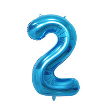 Load image into Gallery viewer, 32 inch Pink Blue 40 inch Red Foil Balloon Large Helium Number 0-9 Globo Birthday Party for Kids Party Cartoon Hat Decor