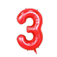 Load image into Gallery viewer, 32 inch Pink Blue 40 inch Red Foil Balloon Large Helium Number 0-9 Globo Birthday Party for Kids Party Cartoon Hat Decor